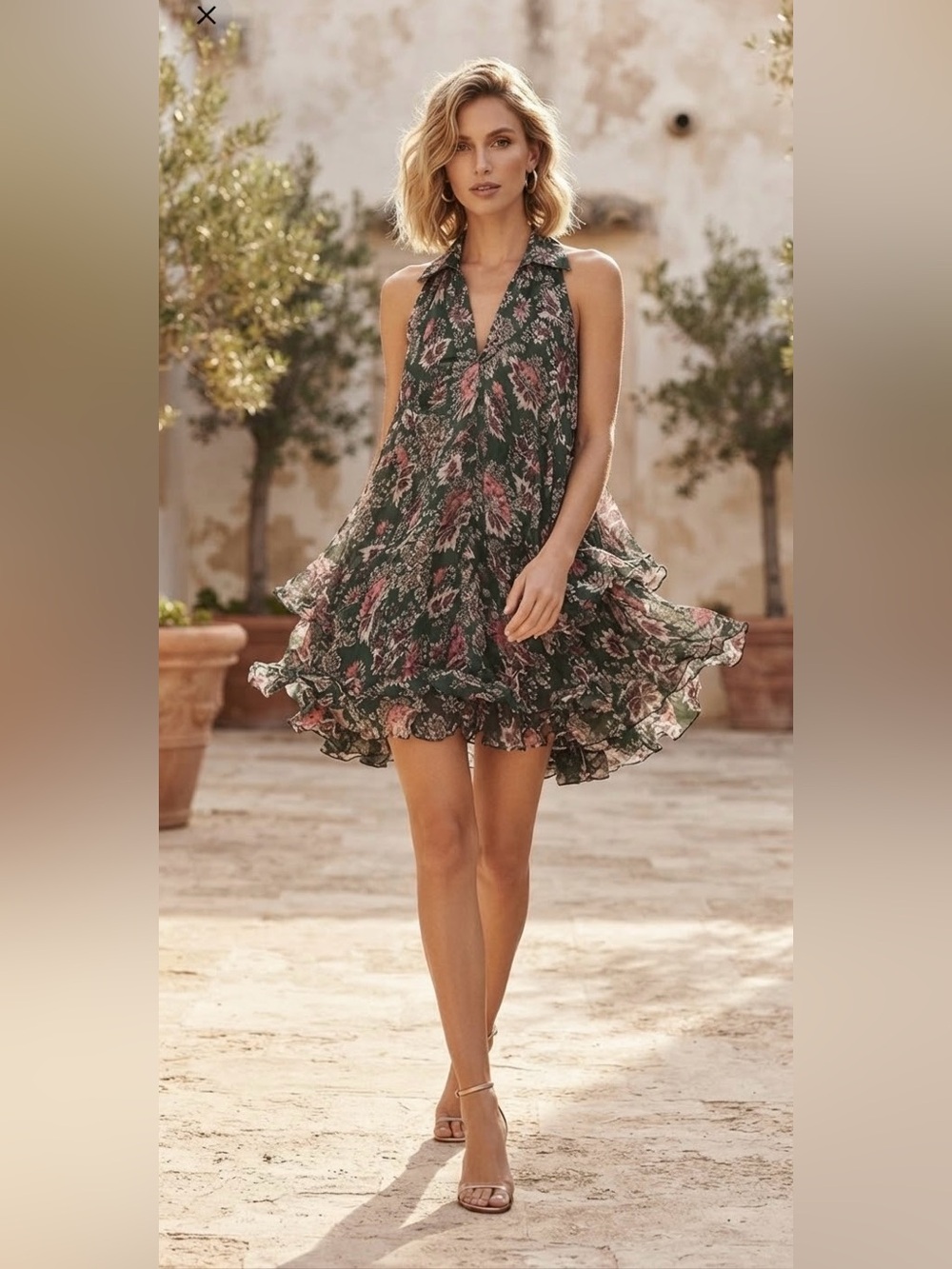 NWT❤️Anthro Let Me Be V-Neck Mini Swing Dress szS